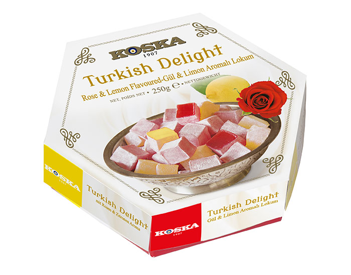 KOSKA Rose & Lemon Flavoured Turkish Delight classic 250GX12 ( old ) 