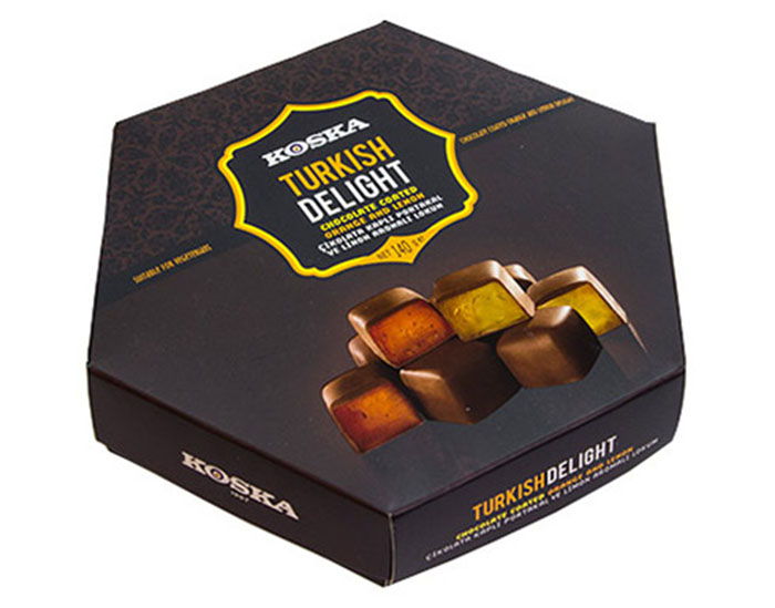 KOSKA Chocolate Coated Turkish Delight With Orange & Lemon Flavoured 140G X12 ( old ) 