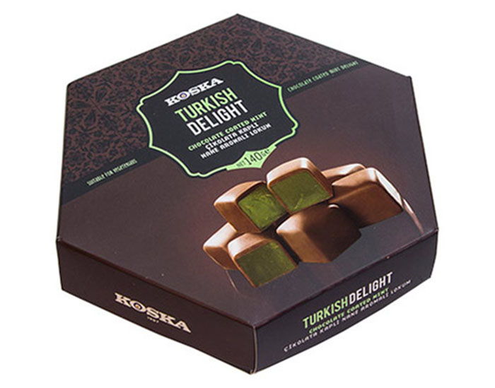 KOSKA Chocolate Coated Turkish Delight With Mint Flavoured 140G X12 ( old ) 