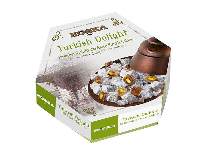 KOSKA Turkish Delight With Extra Pistachio 250G X12 ( old ) 